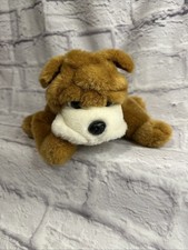 Vintage Kellytoy brown with white chest Bulldog Dog Plush Stuffed Animal
