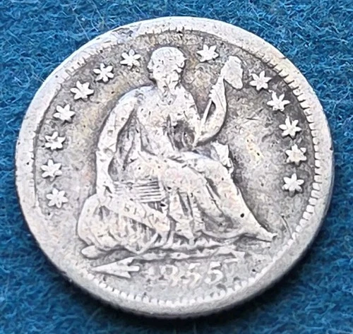 1855 O Seated Liberty Half Dime -c