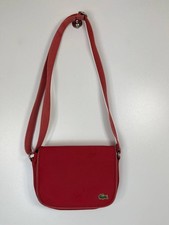 Lacoste Womens Red Crossbody Bag Logo Shoulder Purse