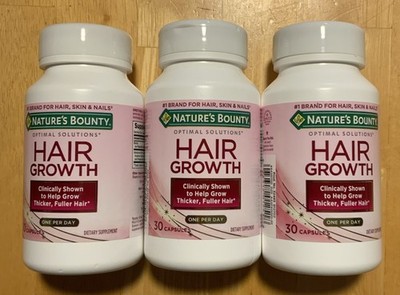 (3) Nature's Bounty Hair Growth 30 Capsules Advanced Hair Complex Supplement