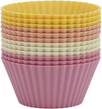 Large Silicone Muffin Cups, 12 Pack Reusable Cupcake Liners BPA Free