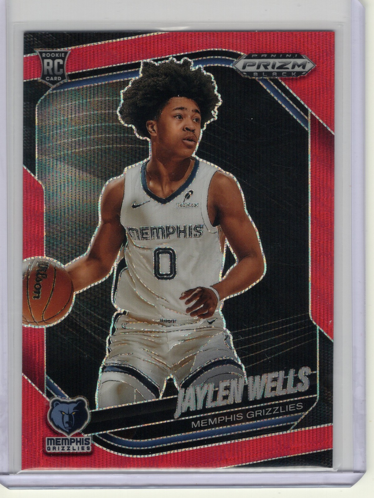 2024-25 Panini Prizm Black #34 Jaylen Wells Ruby Wave