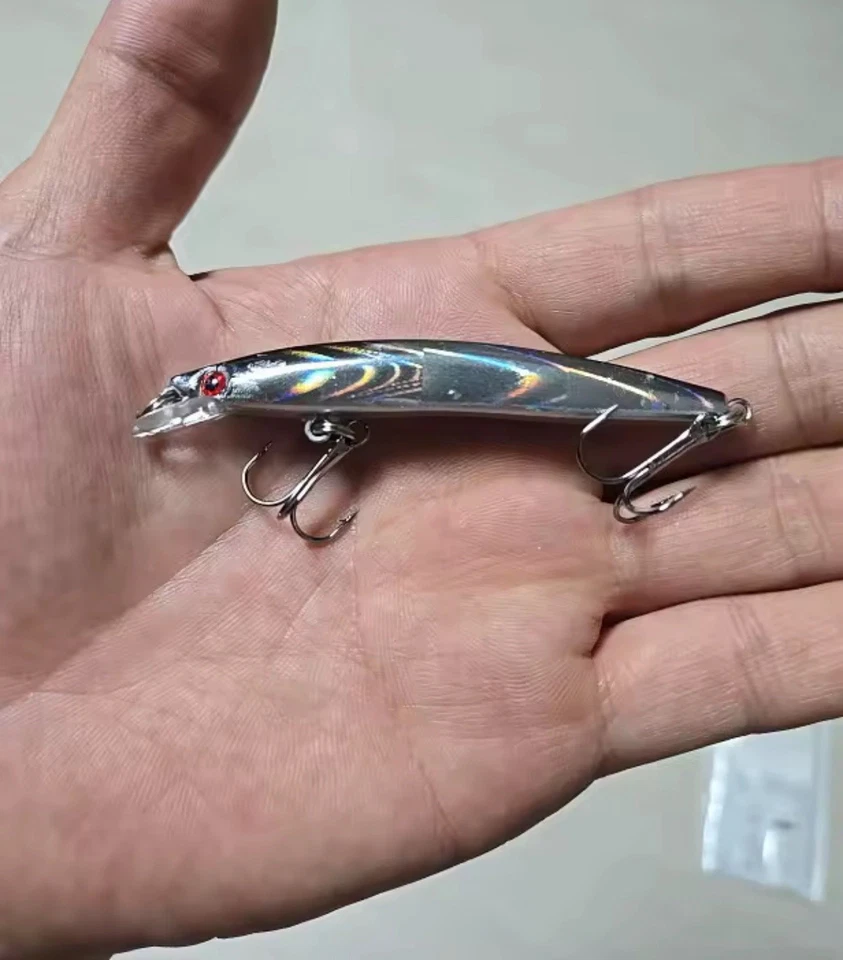 Esca minnow spinning Acqua Dolce salata 4,9g 8cm Floating Argento Acciuga Sarda - Immagine 2 di 3