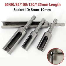 65-135mm Long Hex Nut Socket Slotted CR-V Extension Driver Bit Adapter ID 8-19mm