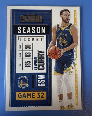 Panini Contenders 2020-21 Stephen Curry Warriors Season Ticket #20 Basketball