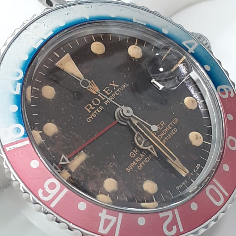 Very Rare Rolex GMT Master Cornino Pumpkin Gilt Dial Watch 1675