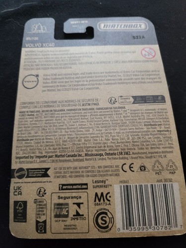 2023 Matchbox 85/100 VOLVO XC40 White New Near Mint - Picture 2 of 2