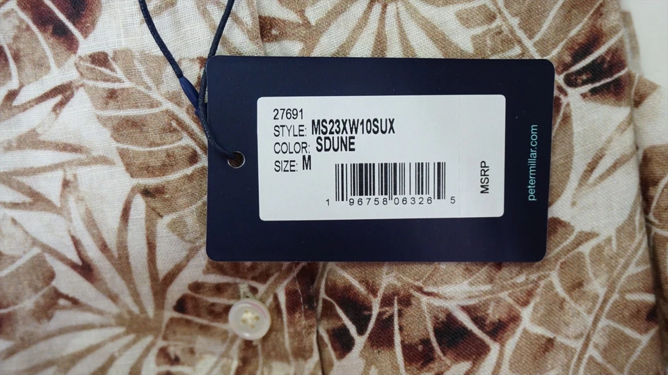 Peter Millar Golf Palm Button Down  Mens Size  Medium SDUNE  904A 01153905 New - Image 2 of 4