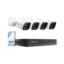 FOSCAM 3K 5MP Home Security Camera System, 8 Channel NVR with 4pcs Wired PoE ...