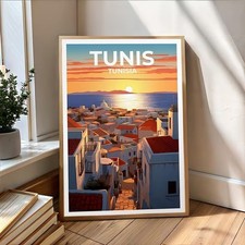 Tunis Tunisia Travel Poster Cityscape Wall Art Print Home Decor Gift