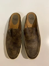 Sofft Somers III Mule Sneaker Camo Green Leather Moc Toe Slip On - Womens 8 M