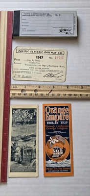 #ad Pacific Electric Railway Employee Pass Book 1947 Pass Orange Empire Trolley $73.00