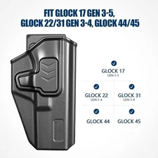 Gun & Flower OWB Holster G17 Glock 17/19 Gen 3-5, G22/G31 Gen 3-4, G44/G45 New