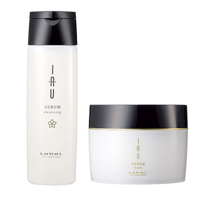 IAU Serum Cleansing Hair Shampoo 200Ml &  IAU Serum Hair Mask 170G Set (Green Te