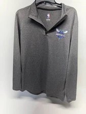 UNK Charlotte Hornets NBA Gray Logo 1/4 Zip Pullover Men's Medium