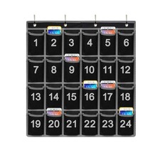Numbered Classroom Pocket Chart Cell Phone Hanging Wall Organizer ID 24 Pocket