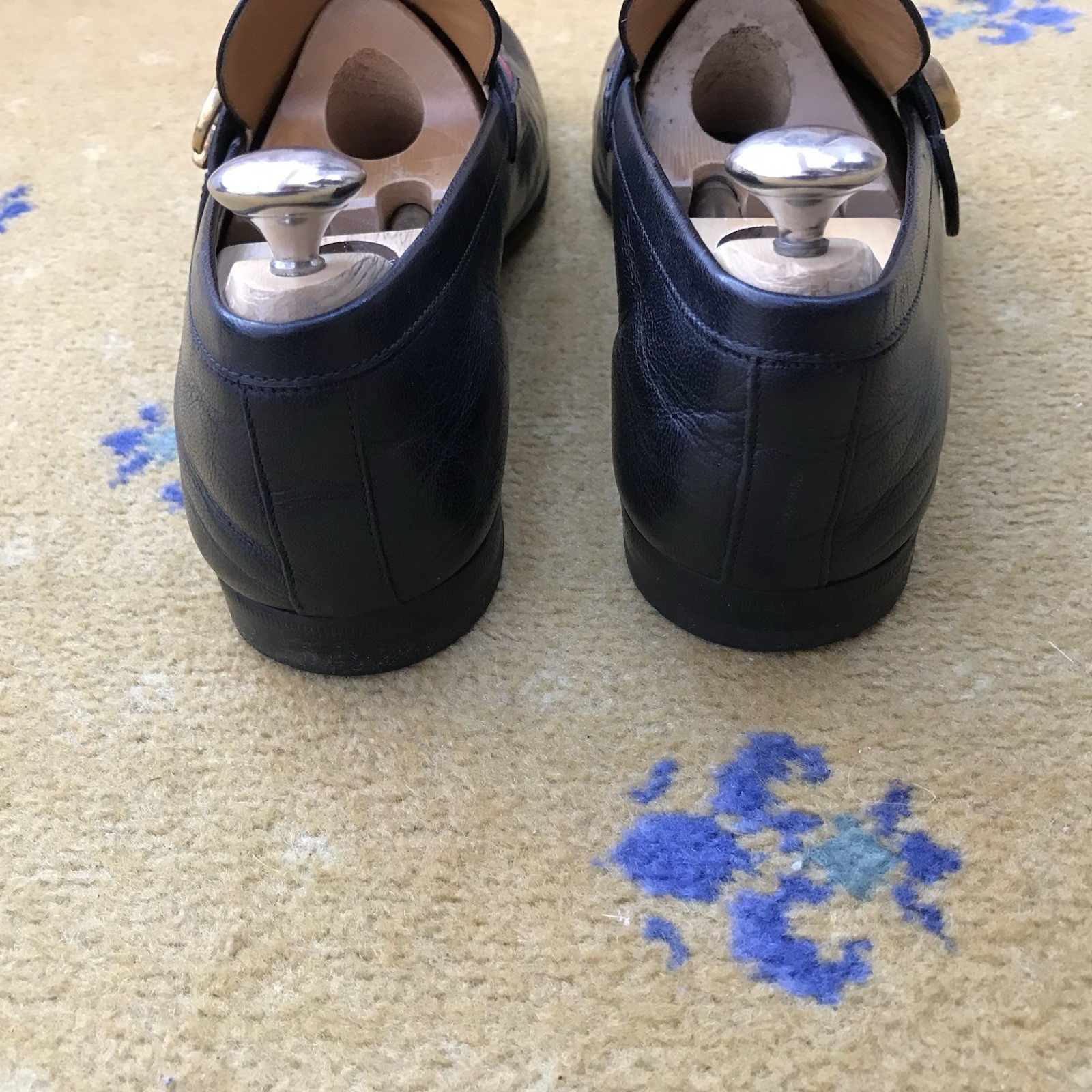 Gucci Leather Donnie Double G Web Green Red Shoes Loafers Mens US 8 UK 7.5 41.5 thumbnail 14