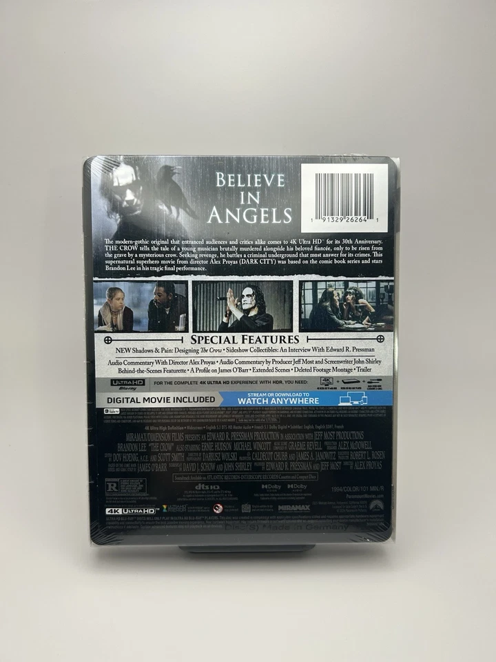 The Crow 30th Anniversary 4K SteelBook New Sealed UHD Blu-ray + Digital Rare - Image 2 of 4