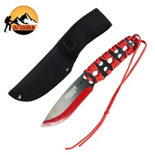 10" TACTICAL Red Full Tang SURVIVAL Combat Fixed Blade HUNTING Knife w/ Sheath