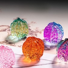 2PCS Crystal Glass Sparkle Walnut Shaped Ornament Bling Home Decor Craft Gift