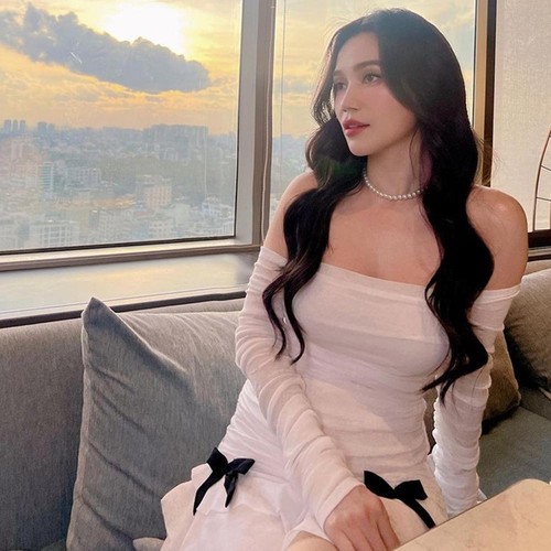 Sexy Flat Neck Strapless Pleated Long Sleeved Ruffle Dress for Women Hot I7 - Picture 5 of 16