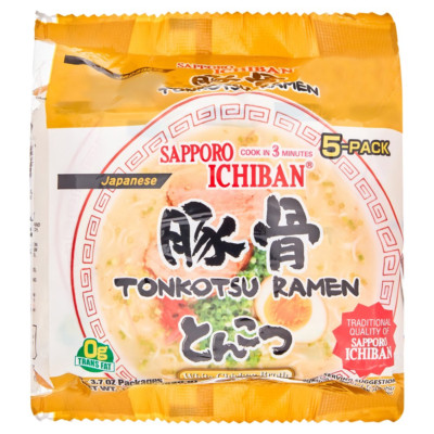 White Chicken Broth Japanese Tonkotsu Ramen, 3.7 Oz, 5 Pack