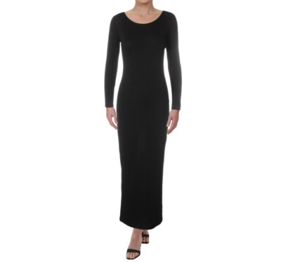 long slit dress with sleeves High-Slit Chiffon Bridesmaid Dress with Long Sleeves and Waist Pleating
