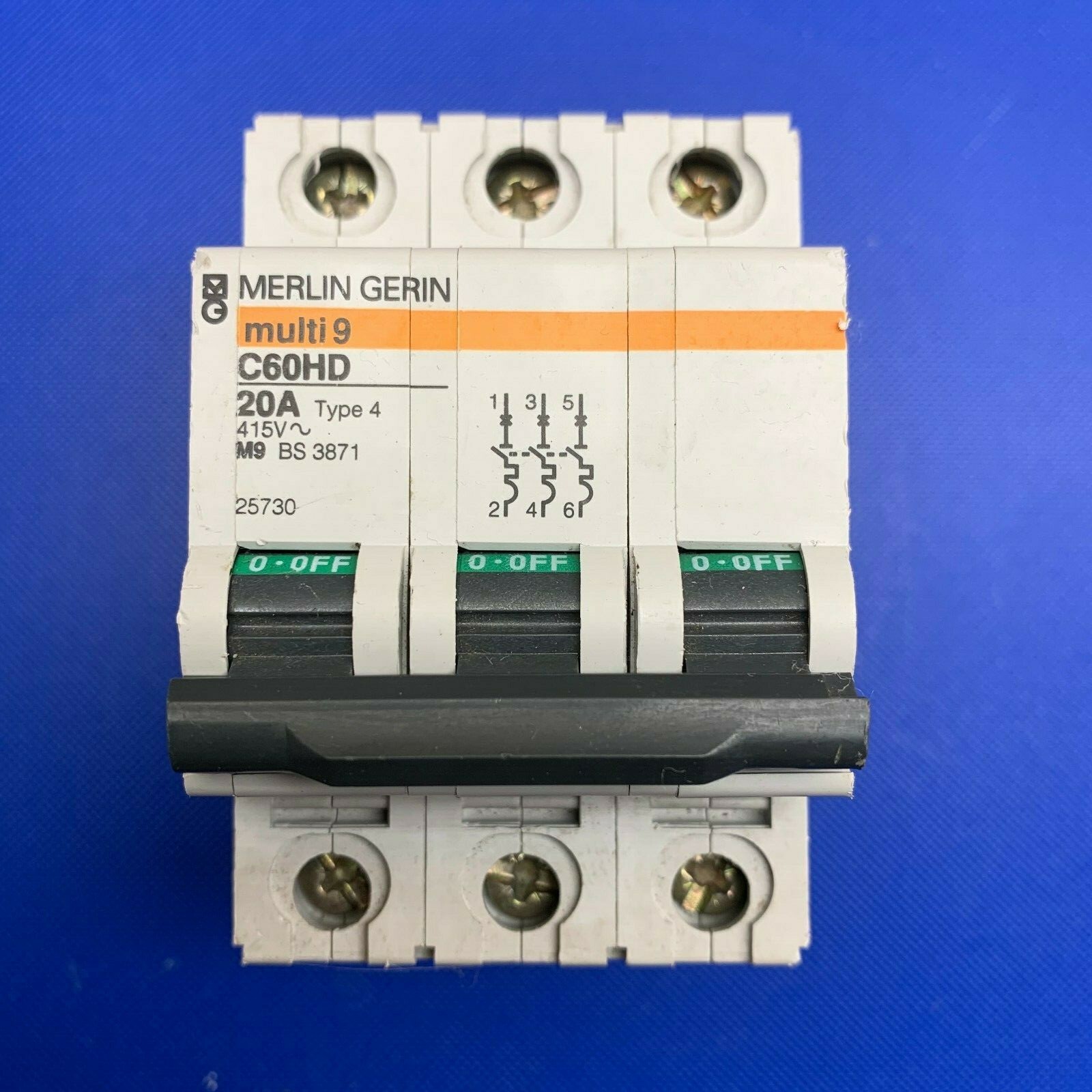 MERLIN GERIN C60HD  20A Type 4 - Three 3 Phase MCB Triple Pole Breaker 25730