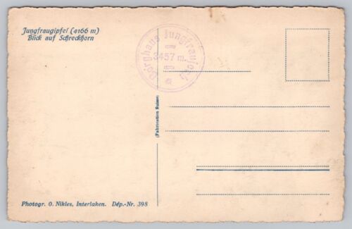 RPPC Climbers Jungfrau Summit Switzerland Bernese Alps View Schreckhorn Postcard - Picture 2 of 3