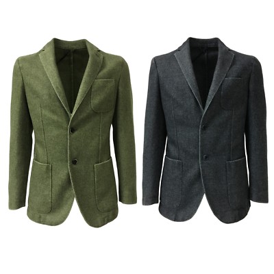 LUIGI BIANCHI ROUGH Herren Jacke gefüttert 55% Wolle 45% Polyamid Mod 2510