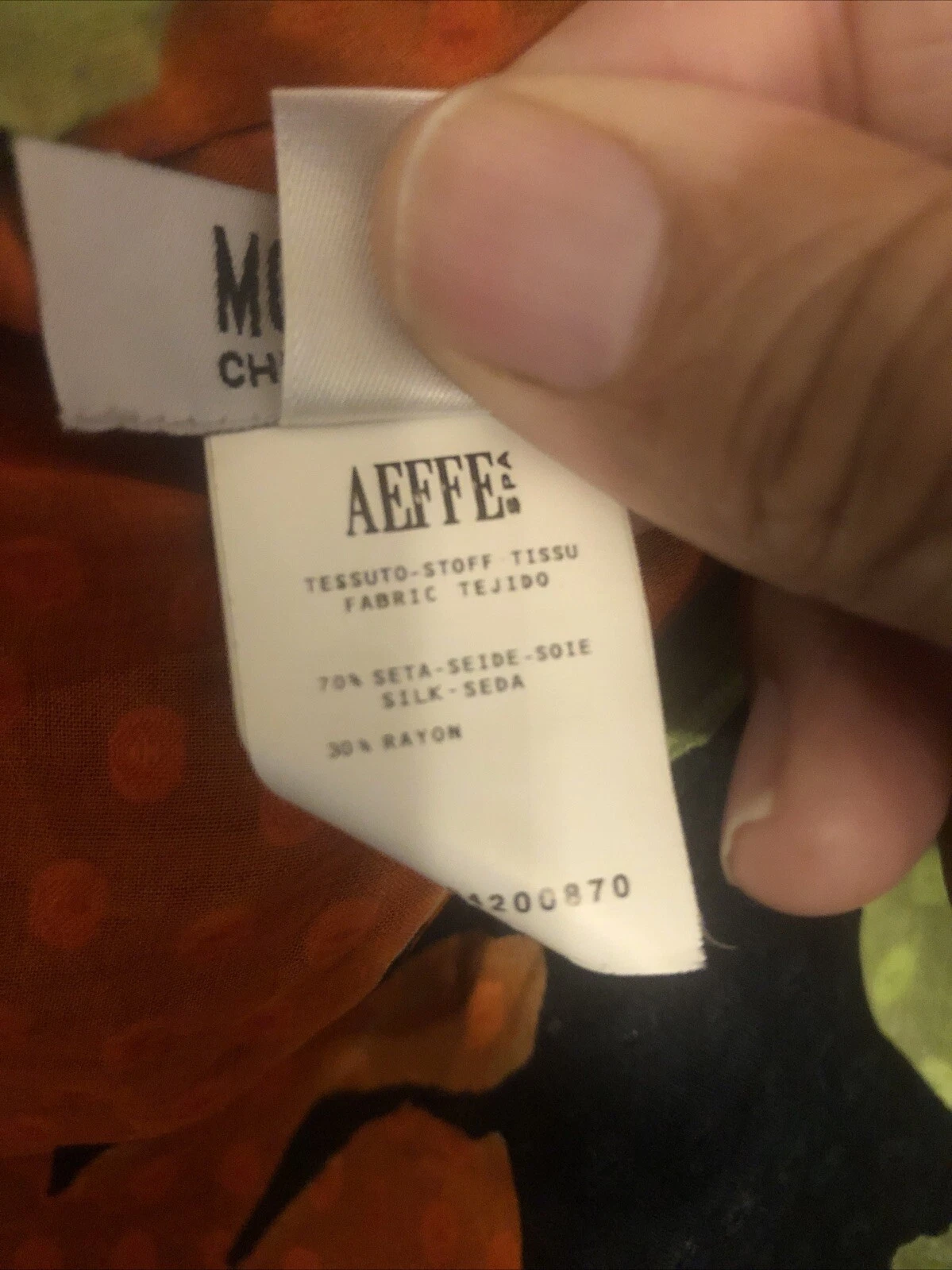 Abito MOSCHINO Aeffe Maxi 70% seta 30% rayon taglia US 12