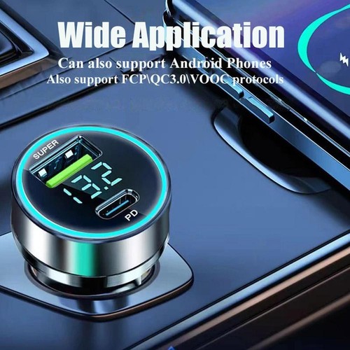 1x USB Type C Car Charger QC3.0 PD3.0 Mini Metal Dual Adapter Charging Fast L1W3