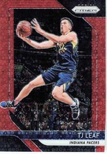 2018-19 Panini Prizm #124 TJ Leaf Fast Break Red Disco #/125 Pacers