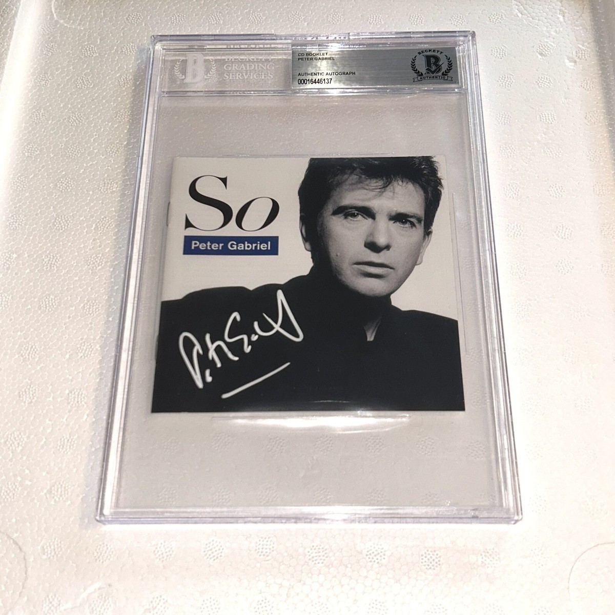 PETER GABRIEL signed autographed SO CD BOOKLET GENESIS BECKETT BAS