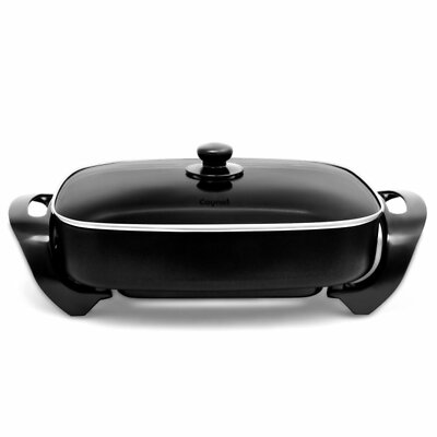 Caynel 16 Inch Non-stick Electric Skillet with Glass Cover  16'' x 12'' x 3''