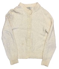 Vintage 80's L.L. Bean Women's Ivory Button Cardigan Sweater Size Medium