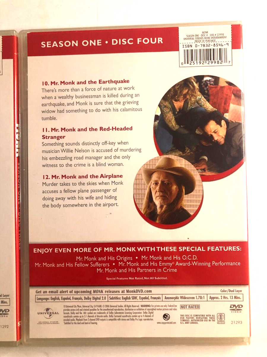 Monk: Season One DVD 25192076695| eBay