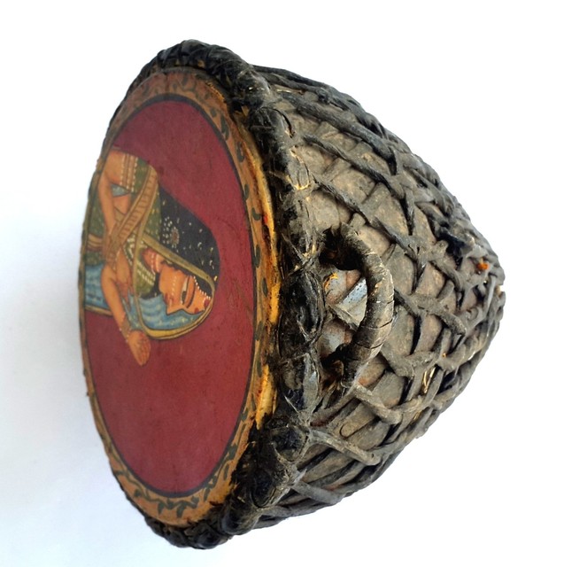 8 Inches Traditionally Painted Nagada Folk Percussion Instrument Of