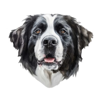 Designer Aufkleber / Sticker - Hund Landseer Porträt 01