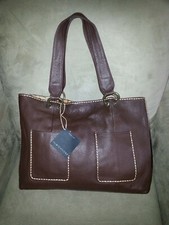 Plinio Visona-italy-brown Pebbled Leather/tiger Stripes-reversible Tote-nwt