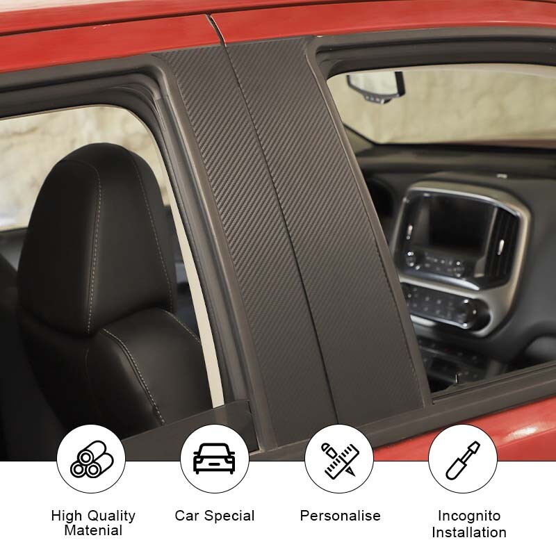 Car Window B Pillar Posts Trim Sticker Decal for Chevy Colorado/GMC CANYON 2015+