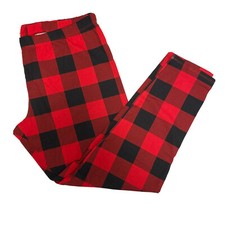 NOBO NO BOUNDARIES JUNIORS RED BLACK PLAID ANKLE LEGGINGS S 3-5 NWT