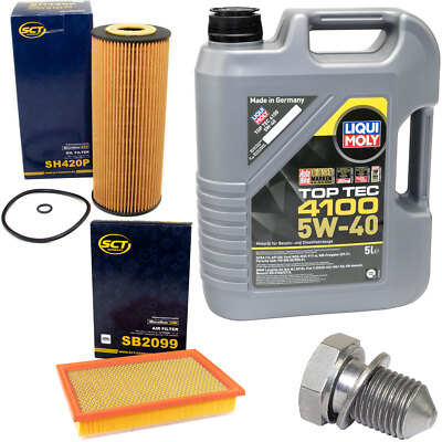 Motoröl Filter Set 5W40 5 Liter + Ölablassschraube für VW Sharan 1.9 TDI 7M