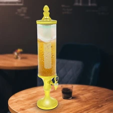 3L/102oz Beer Tower Dispenser Drink Beverage Tower Dispenser with Ice Tube LED