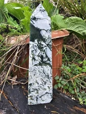 *SALE* Large Moss Agate Tree tower point crystal Green Healing 16cm Weighs 459g