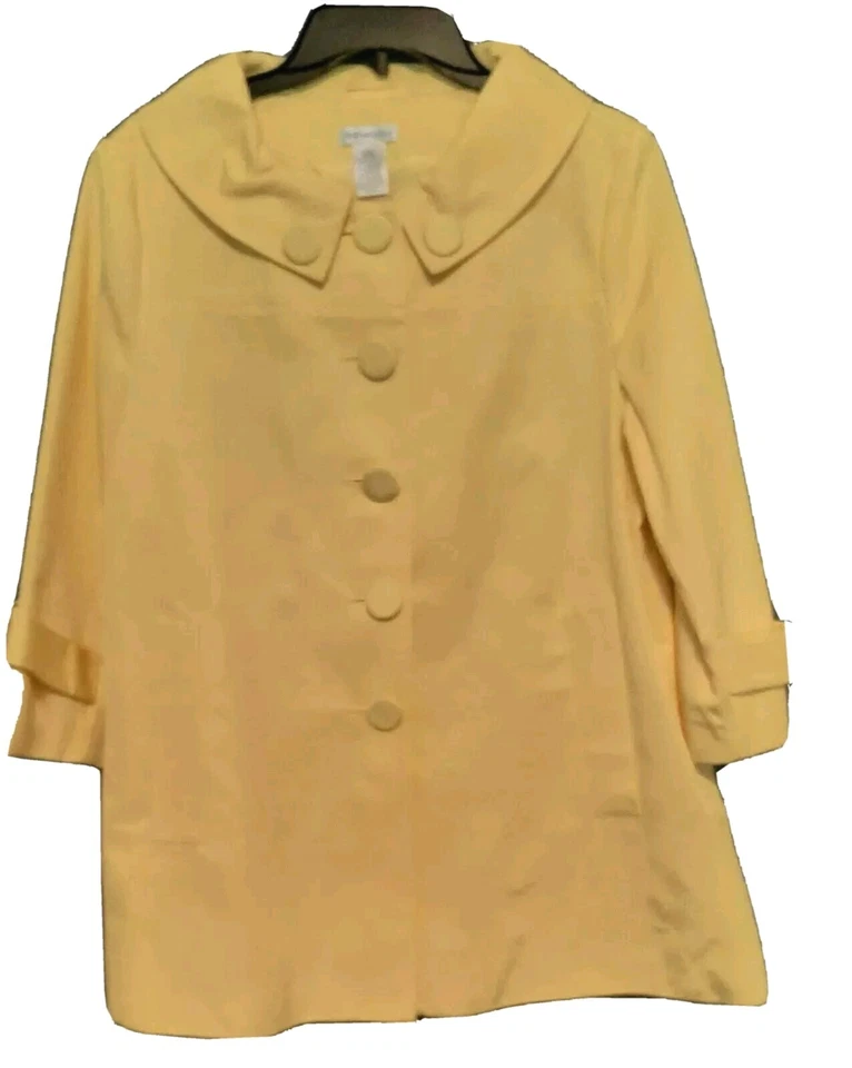 Worthington Amarillo Brillante Oversize Botón Ropa Exterior Chaqueta Mujer Grande De Colección  Foto 2 de 4