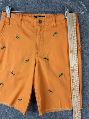 Polo Ralph Lauren Shorts Boy's Size 14 Orange Embroidered Lizard Raw Hem - Picture 3 of 9
