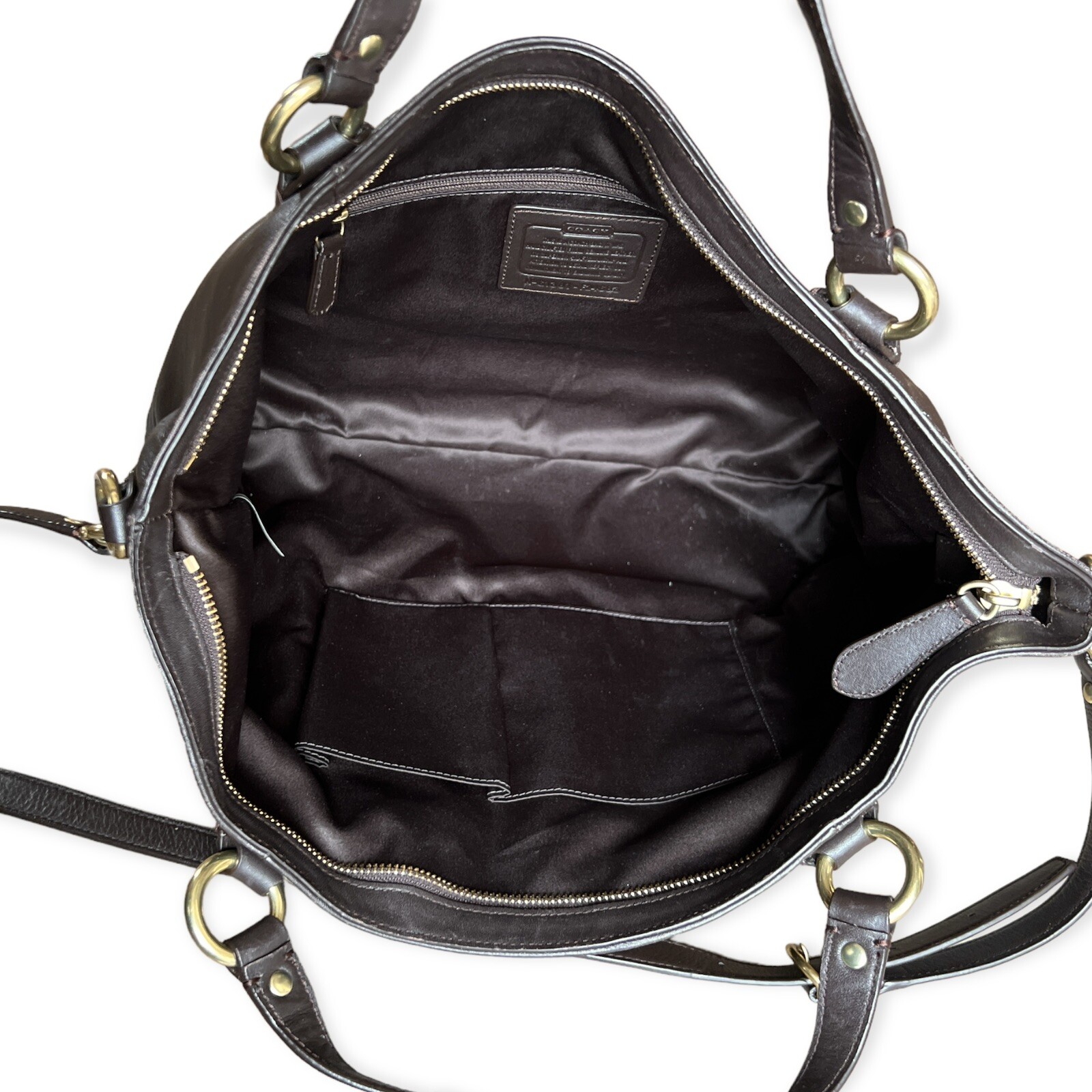 Coach Campbell Izzy Dark Brown Leather Convertible Sh… Gem