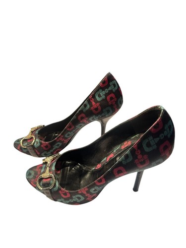Gucci Horsebit accento raso punta aperta décolleté / sandali con tacco, taglia 7 1/2 - Foto 8 di 12