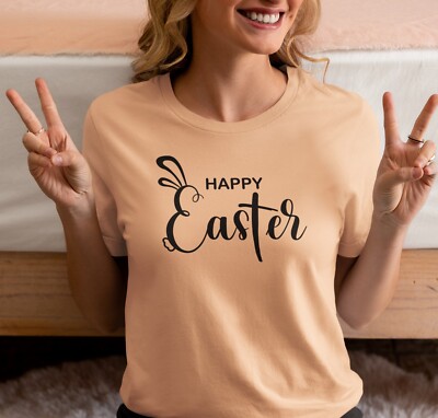 Happy Easter Shirt, Easter Bunny Graphic Tee, Easter Shirt For Her, He Is Risen